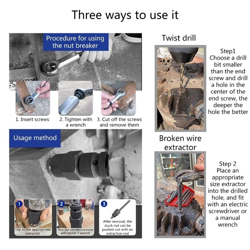 652F 28PCS Moer Extractor Socket Impactbout Moerschroef Verwijderingsgereedschap Set Socket Socket Socket
