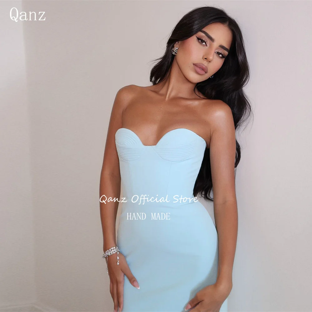 

Qanz Elegant Women Mermaid Prom Dresses Sweetheart Formal Dresses Woman Backless Blue Evening Dresses Luxury Party Customized