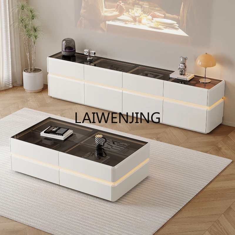 

SGF pure solid wood high floor TV cabinet coffee table combination simple and modern
