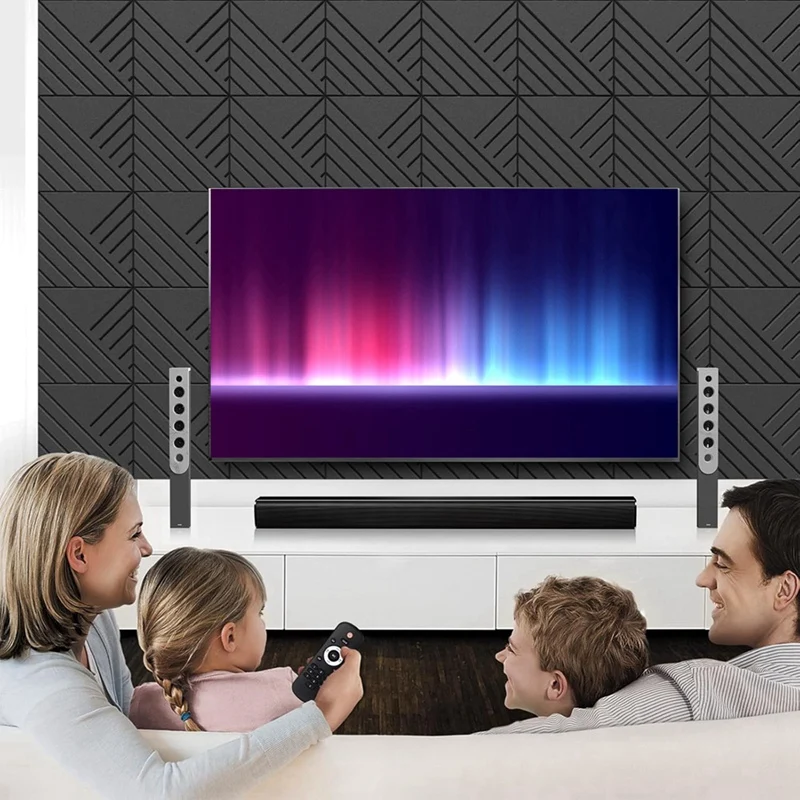 

12 самоклеящихся звукоизоляционных пенопластовых панелей для стен, акустические панели 12x12x0,4 дюйма для дома, студии, офиса-ABWY