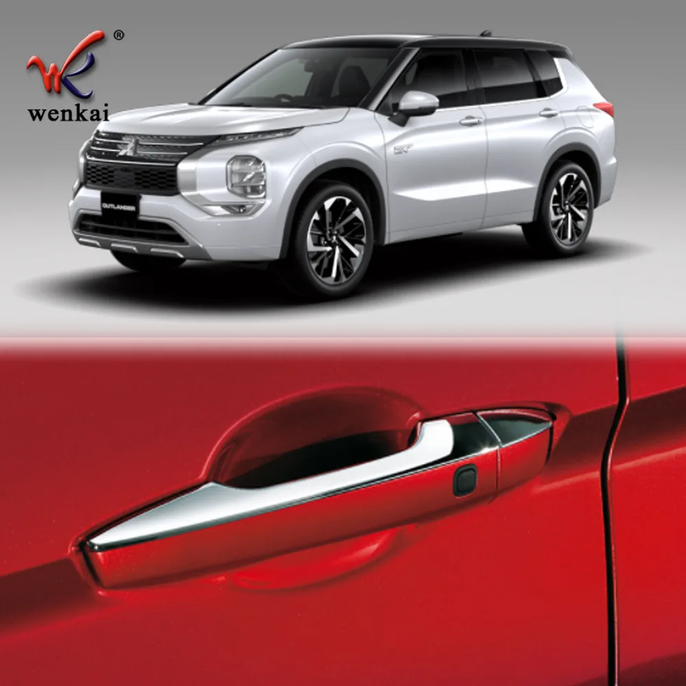 

For Mitsubishi Outlander 2023 ABS Chrome Side Door Handle Top Cover Match With Original Car Exterior Accessories