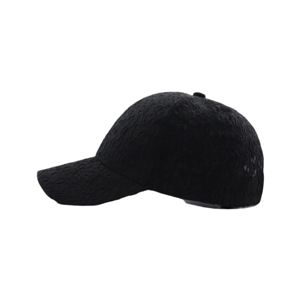 Elegant Breathable Floral Lace Baseball Cap Hollow Out Adjustable Streetwear Hat Mesh Baseball Hat For Women