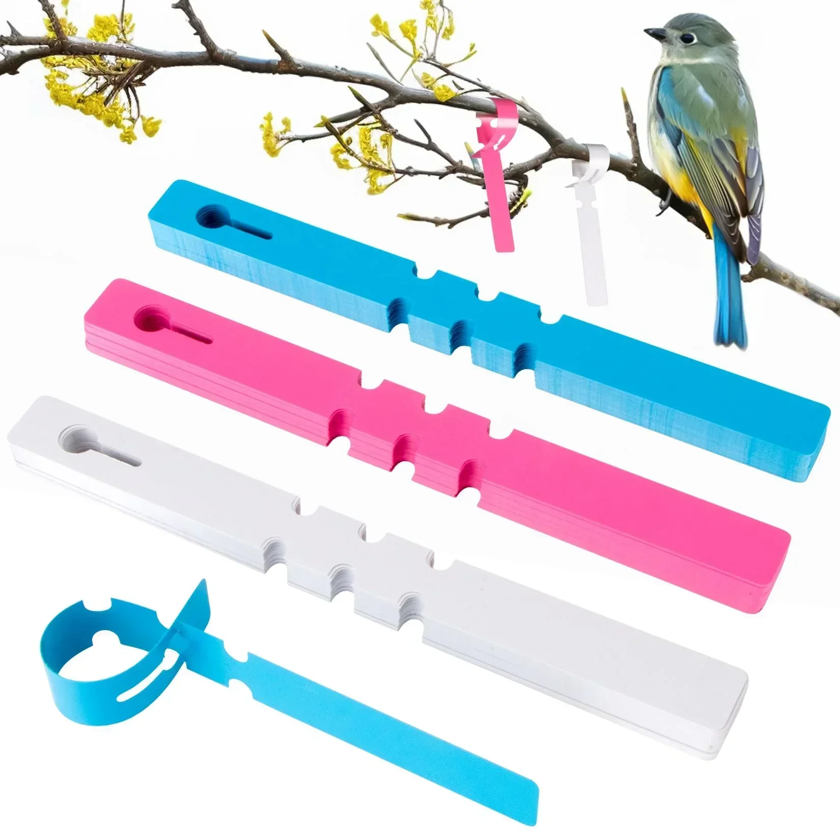 reusable plastic tree tags, waterproof adjustable wrap around hanging labels, durable garden plant tags with writing surfa