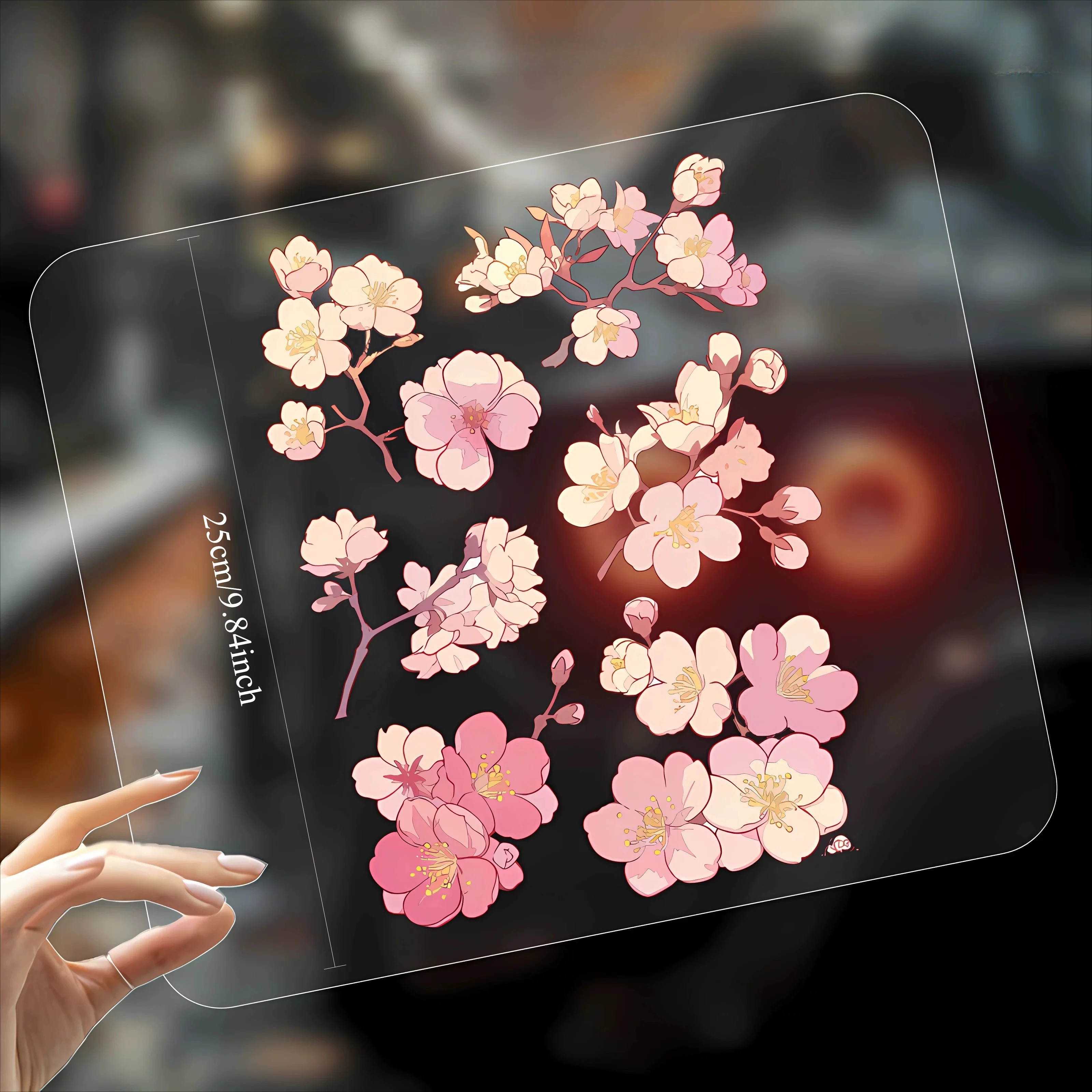 Cherry Blossom Car Sticker, Creative Sakura Body Decal for Electric Vehicle & Car, Scratch Cover Vinyl Sticker