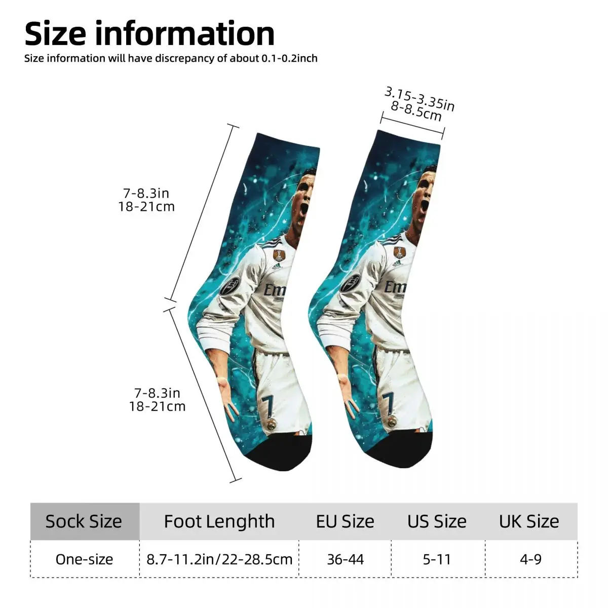 Football Cristianos Socks for Men Soccer Cr7 Accessories Socks Sweat Absorbing