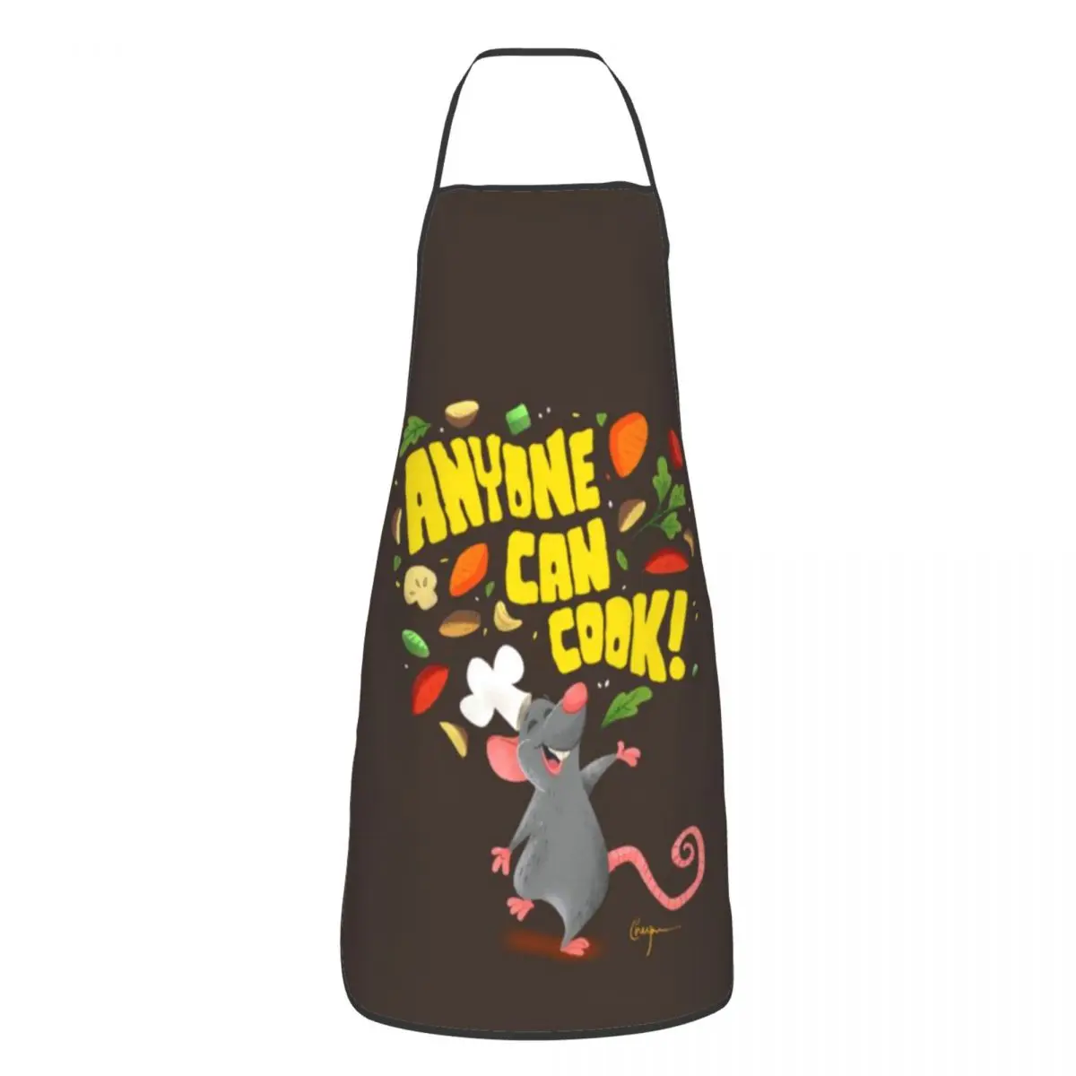 Custom Funny Ratatouille Remy Chef Anime Bib Apron Men Women Unisex Kitchen Chef Tablier Cuisine for Cooking Baking Painting