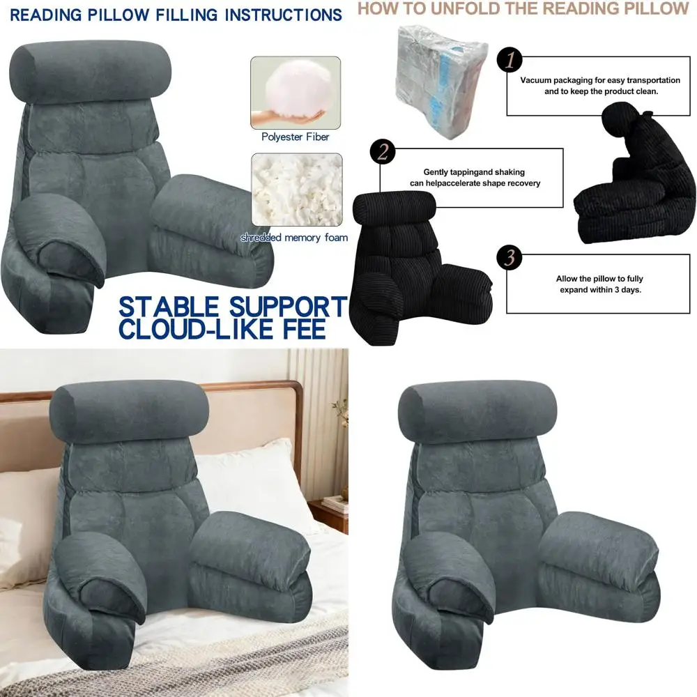 

Эргономичная подушка для чтения к кровати с подлокотником 9.4 — подушка для поддержки сидения, просмотра телевизора и расслабления по полу