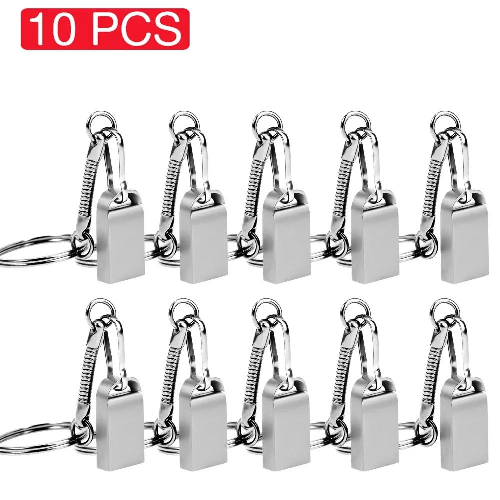 JASTER 10 PCS LOT USB Flash Drive 128GB Super Mini Metal Memory Stick 64GB Creative Gift Pen Drive 32GB Free Key Chain U Disk