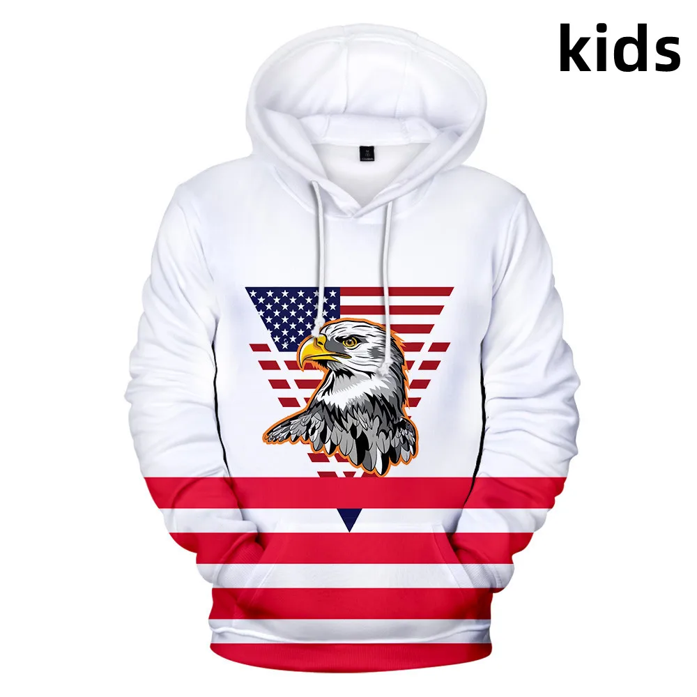 2 To 14 Years Kids Hoodies National Flag Print Hoodie Sweatshirt Boys Girl USA Argentina Canada Brazil Flag Jacket Children Coat