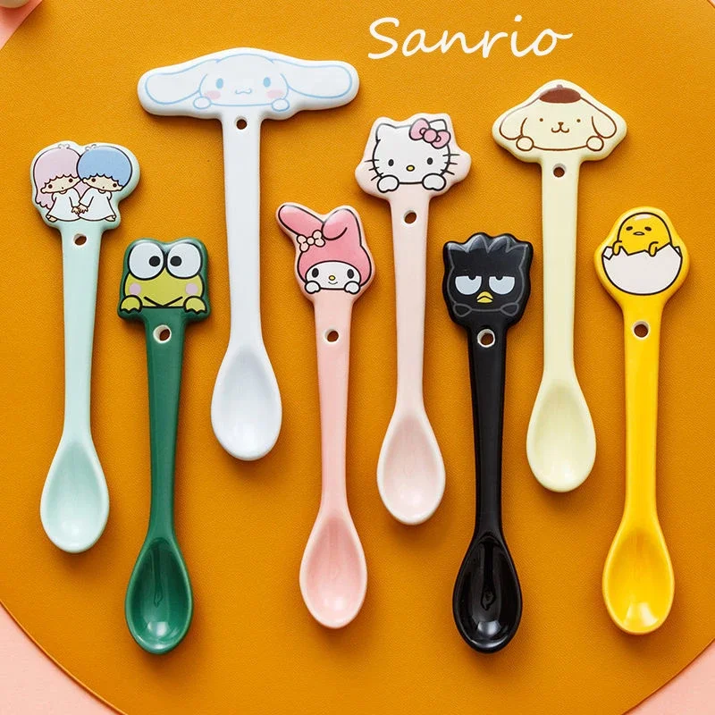 

Sanrio Pachacco My Melody Kuromi Pompompurin Keroppi Little Twin Star Ceramic Mixing Spoon Creative Personalized Shape Spoon