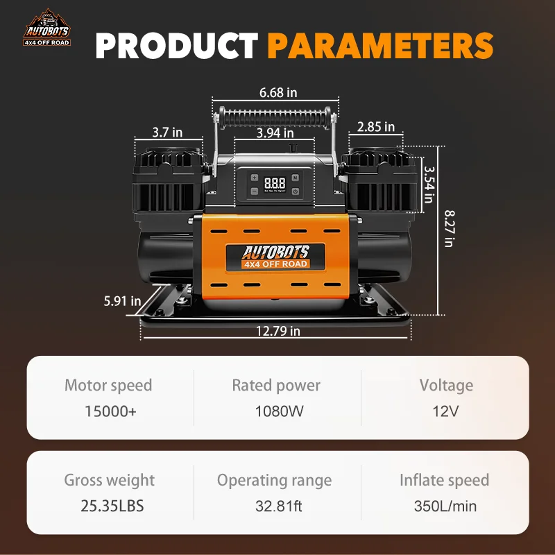 Suv 4x4 Vehicle Max 150psi Truck Tires Heavy Duty 12v Portable Inflator Offroad Air Compressor Automatic Digital Tire Inflator