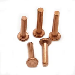 M1.5 M2.0 M2.5 M3 M4 M5 M6 M8 Copper Solid Rivets Knock Flat Head Rivet Flat Head Copper Rivets Solid Brass Rivet GB109