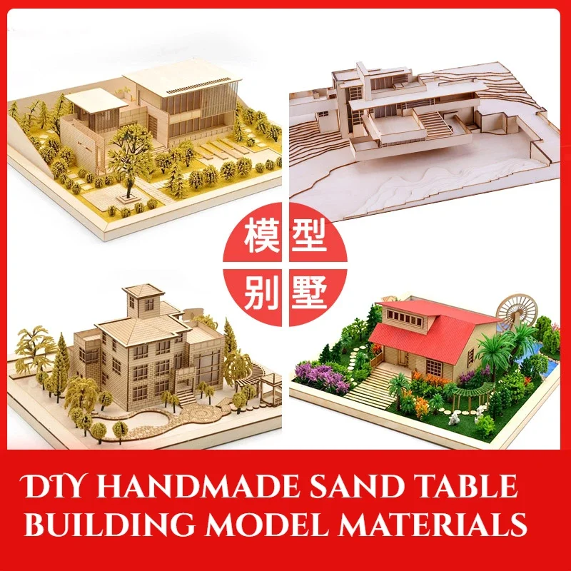 Miniature DIY Sand Table Architectural Model DIY Wooden Restaurant Model National Gallery of Art Model Fallingwater Villa