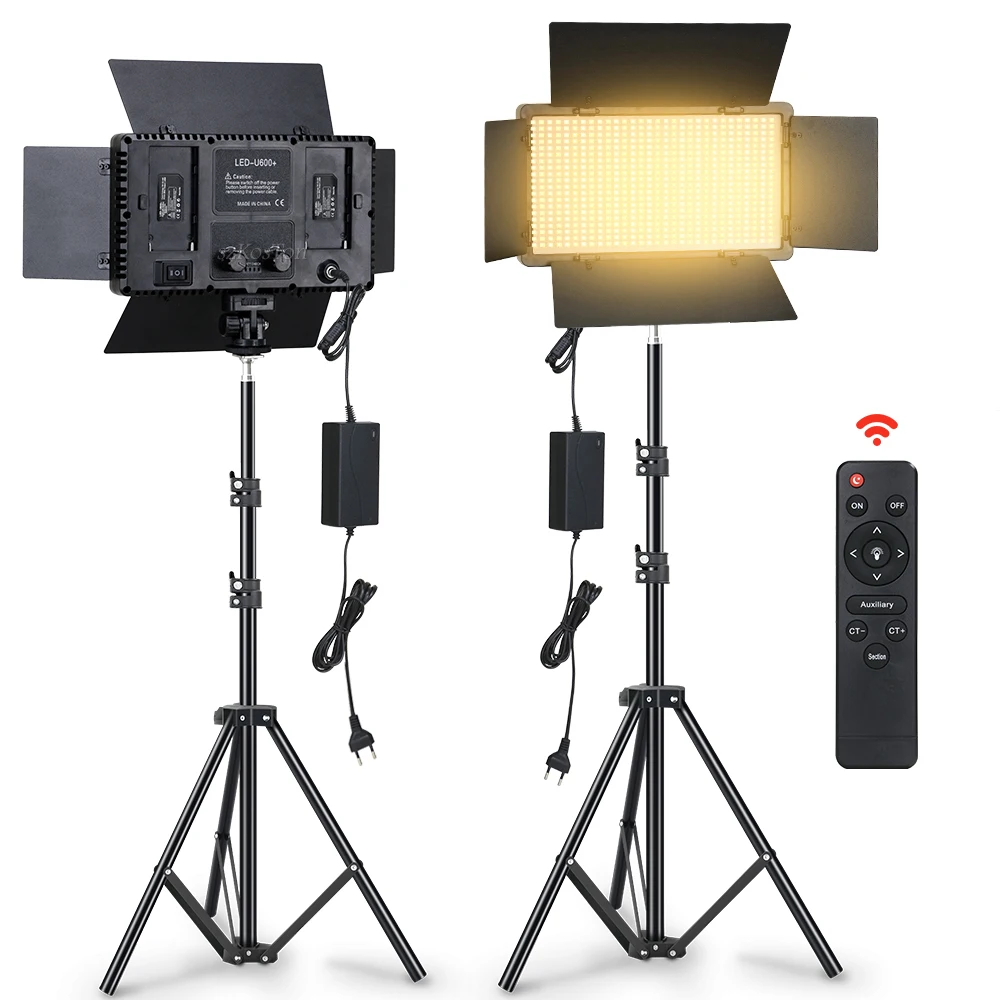 LED Video Light Panel Kit With Tripod Stand Photographic Photo Studio Lighting Camera Ring Lamp For Youbute Live Streaming