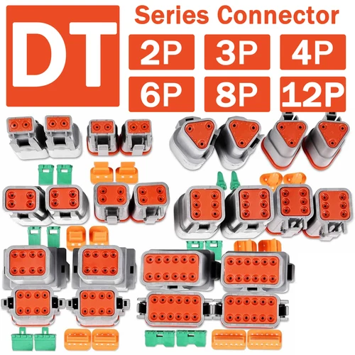 Conector automotriz impermeable serie DT tipo Deutsch 2P/3P/4P/6P/8P/12P enchufe de cable para coche DT06-4S DT04-2P DT06-2S DTM04-2P