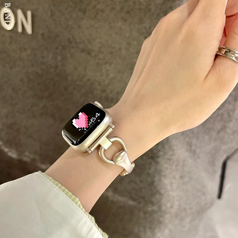 Cinturino in metallo Y2k per cinturino Apple Watch 49mm 41mm 45mm 38mm 42mm 44mm 40mm cinturino da donna sottile per iWatch Ultra 8 7 SE 6 5 4