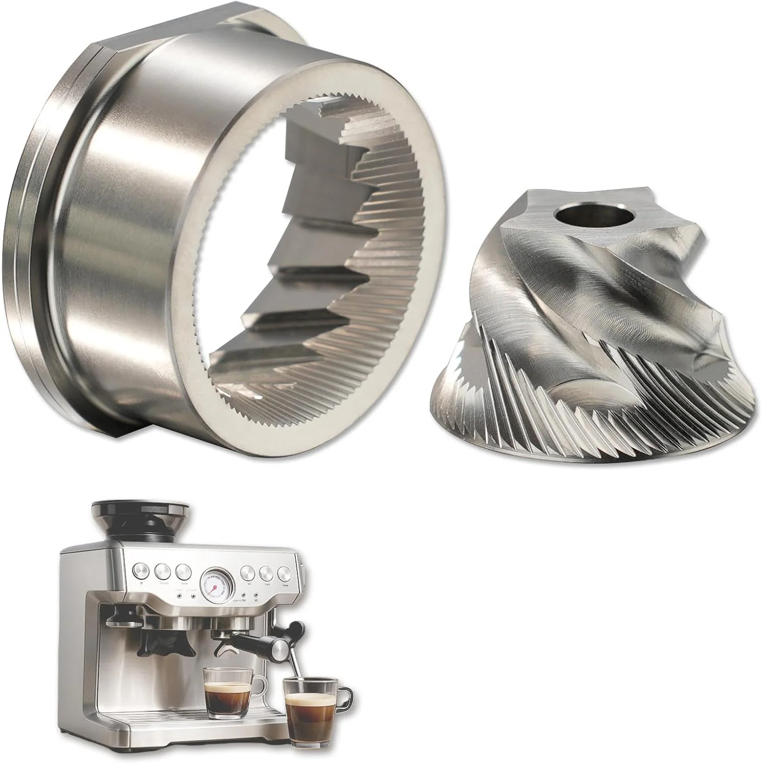 5/6-Point Conical Grinder Upper Lower Burrs Compatible With Breville/Sage BES 840/860/870 SERIES BES881 Espresso Machines