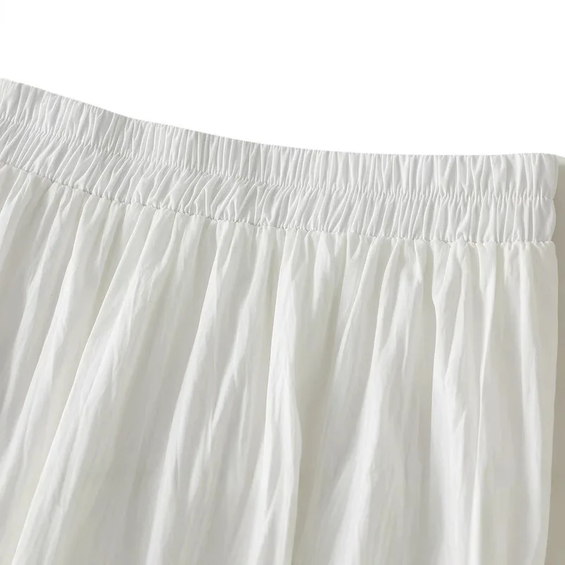 Femmes noir blanc broderie florale a-ligne gâteau jupes 2025 printemps été élégant taille haute lâche Caual Faldas