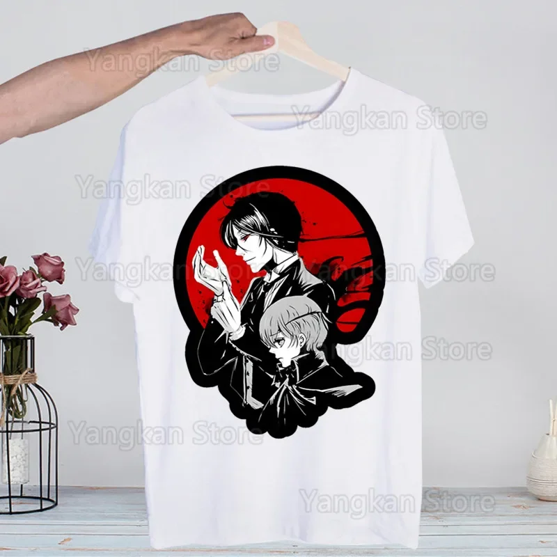Black Butler Harajuku Men's tshirt Printed Unisex Short Sleeve t shirt Casual T-shirt Male Streetwear Tops - view 3