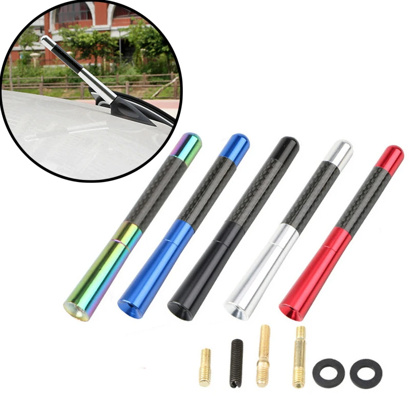 

High Quality 12cm Car Roof Antenna Carbon Fiber Radio Aerial Antenna with M3 M4 M5 M6 Screws Car Exterior Decoration Universal