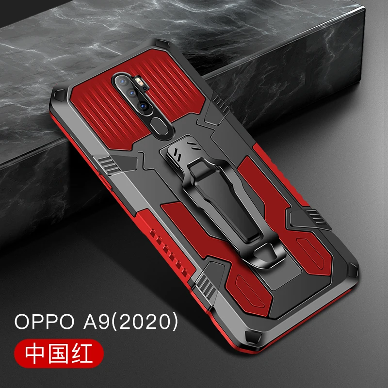 أفضل حافظة هاتف OPPO A5 2020: تقييم شامل لـ Case for OPPO A5 2020 A9 2020 Cover Shockproof Kickstand Belt Clip Case For OPPO Reno A5 (2020) A9 (2020) Hybrid Stand Back Capa