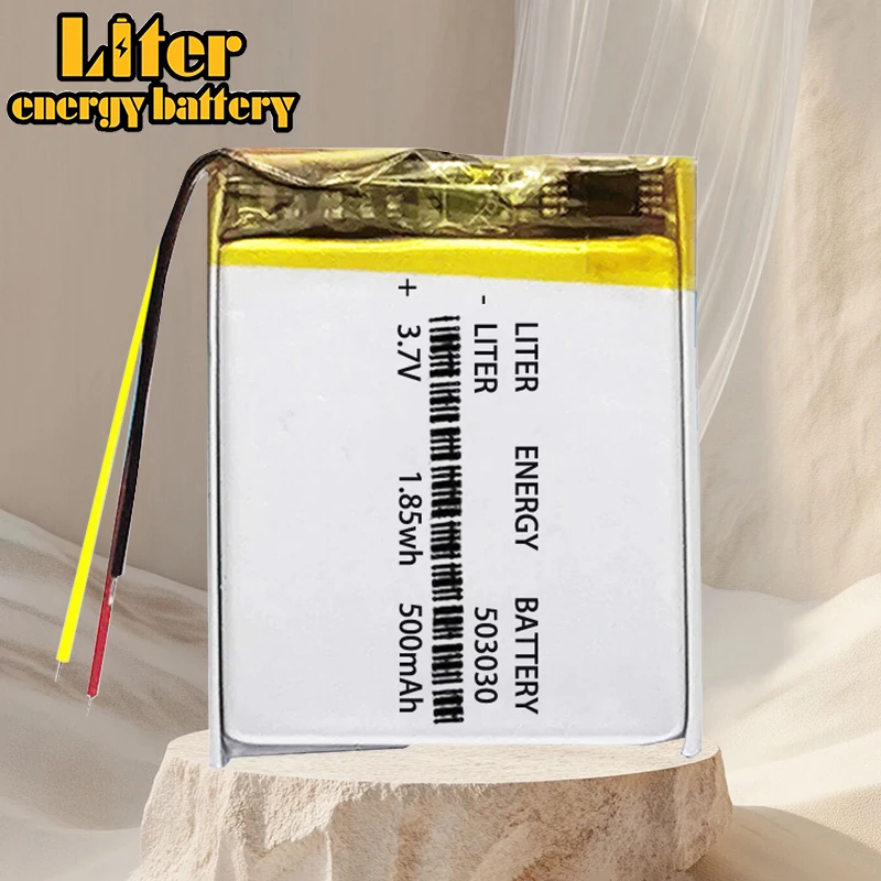 3 line Polymer battery 503030 3.7v 500mah 453030 smart home MP3 speakers Li-ion battery for dvr,GPS,mp3,mp4,cell phone,speaker