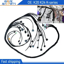 K20 K24 K-Series Tucked Engine Wiring Harness fit for Honda Acura K-Swap CRX EK EG for 02-04 RSX Type S for 02-04 RSX Base