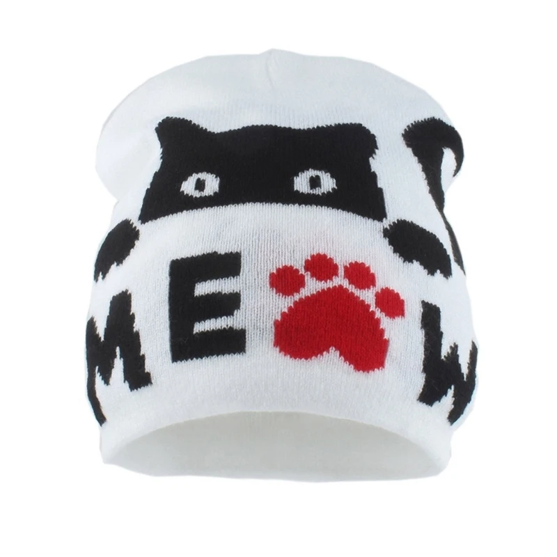 Knit Hats Meow Knit for Women Hip Hop Hat Unique Hat Costume Props Skull Caps Highlight for Trendsetting