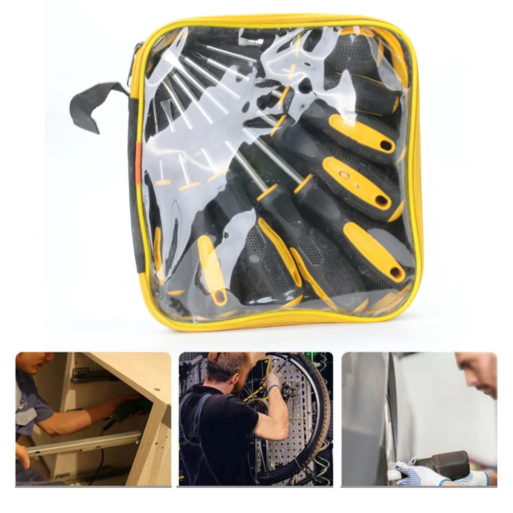 9pcs Magnetic Screwdriver Set With Non-Slip Grip Cross Screwdriver For Home Maintenance Automotive Repair