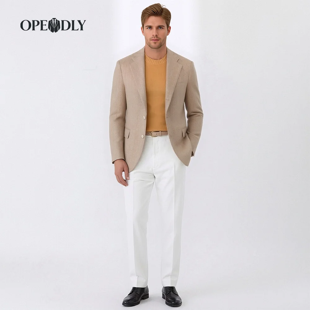 

OPEODLY Men's Slim Fit 3 Piece Tuxedo Suit One Button Blazer Jacket Vest Pants Set for Formal Wedding Business Occasions