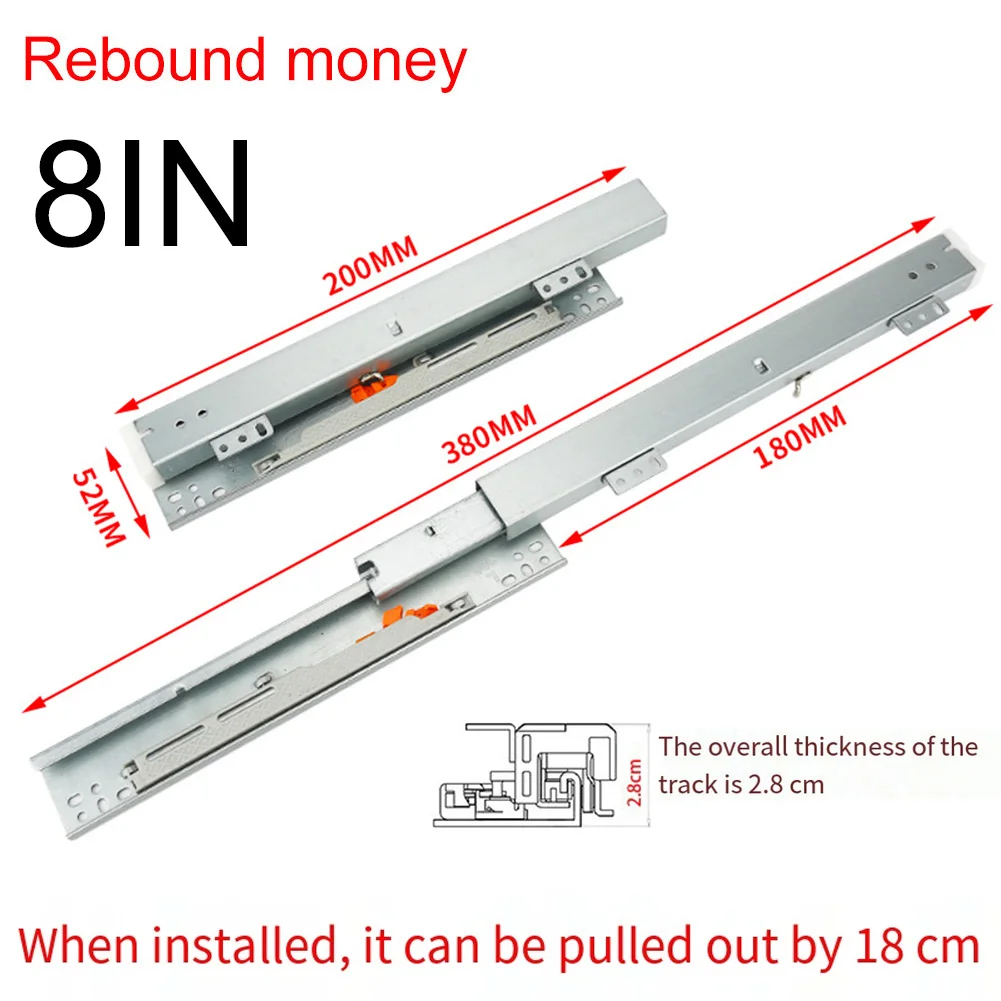 

Slide Rail Underfloor Guides Floor Mounted Soft-close For Cabinet Drawer Furniture Cabinet Damping Buffer Slide Rail