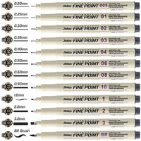 12 Tip Pigment Liner Micron Ink Marker Pen for Manga Draw Sketching Needle Pen Waterproof Hook Line Pen Sketch Set Art Supplies