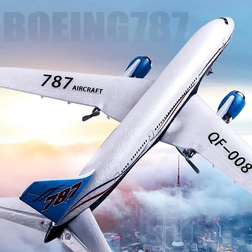 Avion RC 3 canaux prêt à voler 2,4 GHz B787 avec gyroscope pour enfants et adultes