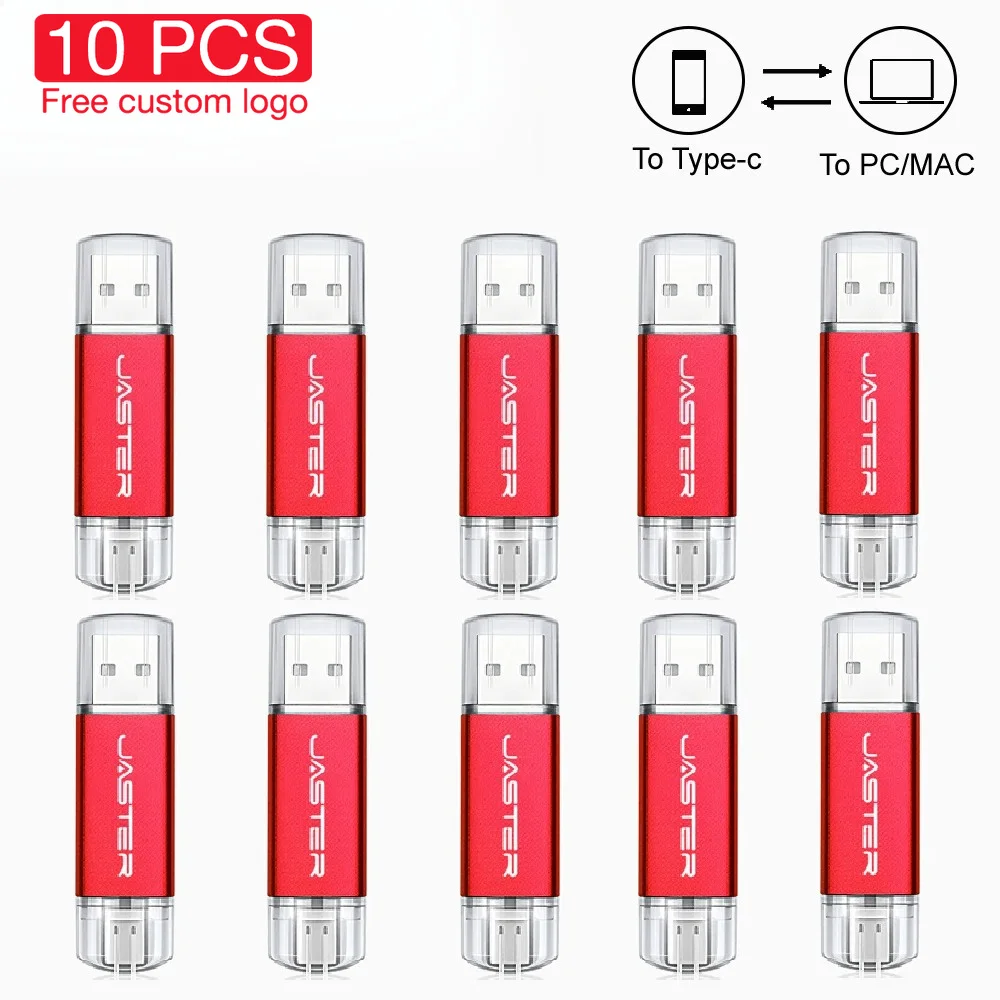 USB3.0 10 Pieces TYPE-C USB 3.0 Flash Drive 128GB Free Custom Logo Memory Stick Wholesale Pen Drive 64GB 10PCS USB-C Pendrive