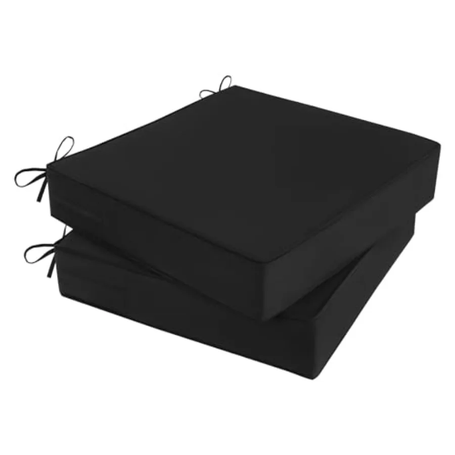

Outdoor Chair Cushions ch Waterproof Patio Furniture Cushions Set of 2 with Ties and Handle 3 Year Color Fastness Square Replac