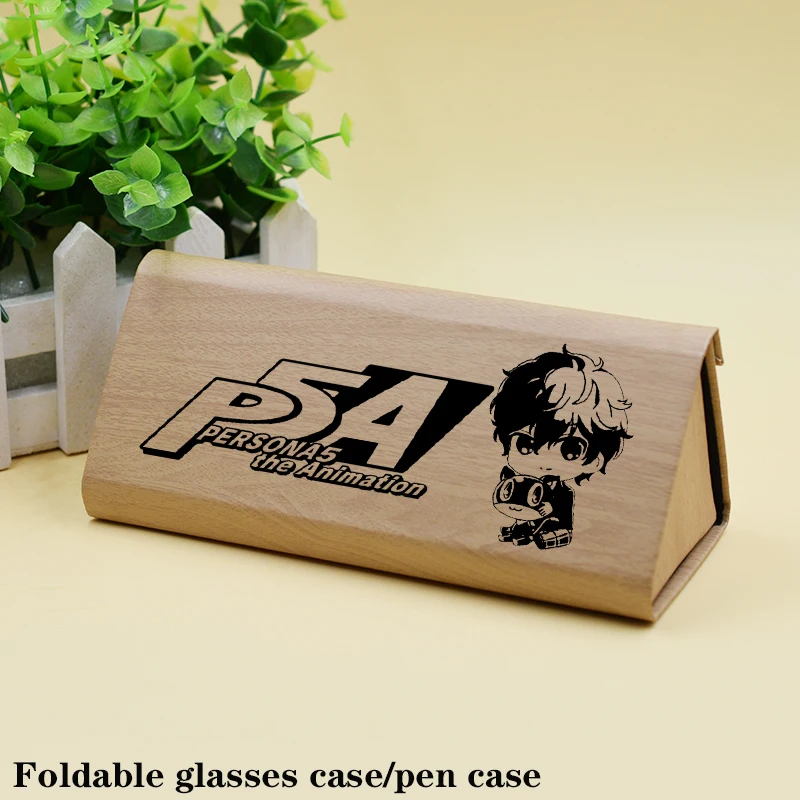 Anime PERSONA5 Spectacle Cases P5A Amamiya Ren JOKER Takamaki Ann Cosplay Foldable Glasses Box Student Daily Storage Pencil Case