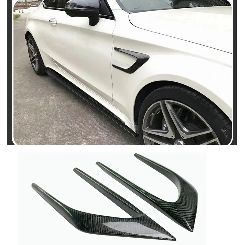 For Mercedes Benz W205 Front Fender Carbon Fiber Wind Blade Front Wind Blade Directional Plate Between 2015 and 2021