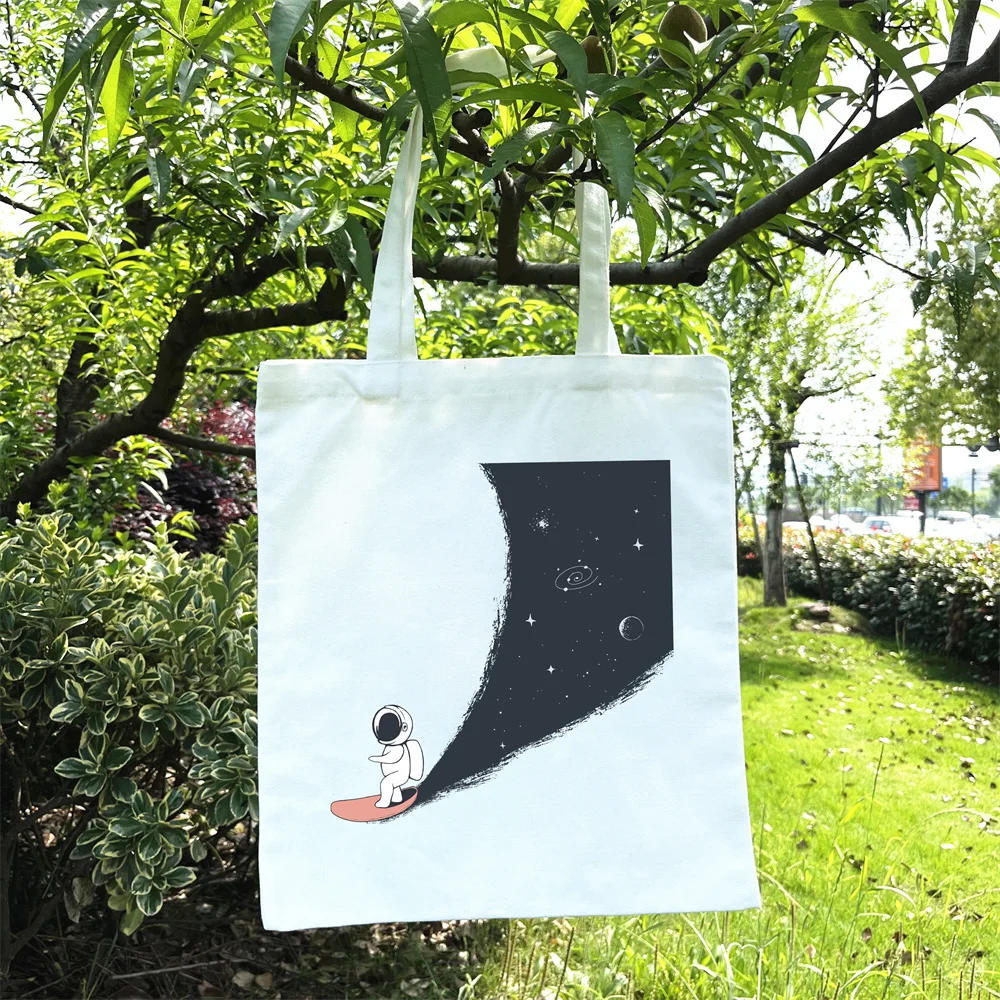 Cute Alien Universe Printed Canvas Tote Bag шопер dla kobiet Lekka torba na książki Dorywcza torba na ramię Duża pojemność na zakupy