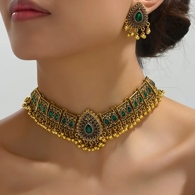 

Europe and The United States Luxury Peacock Necklace Earrings Set of Jewellery Women Vintage Gorgeous Banquet Dress Accessories