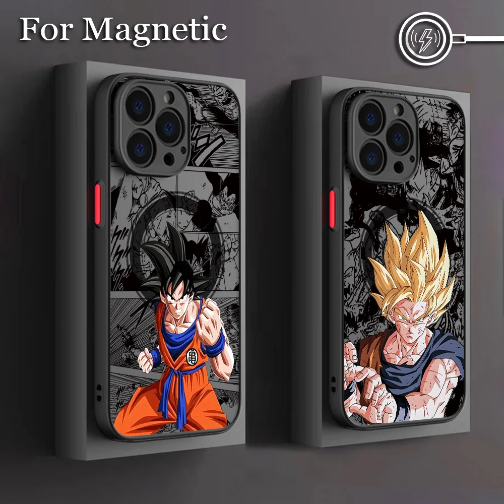 Phone Case For Samsung Galaxy S26 S25 S24 S23 S22 S21 S20 FE Plus Ultra 5G Matte Magnetic Cover Cool Goku Anime Dragons Balls