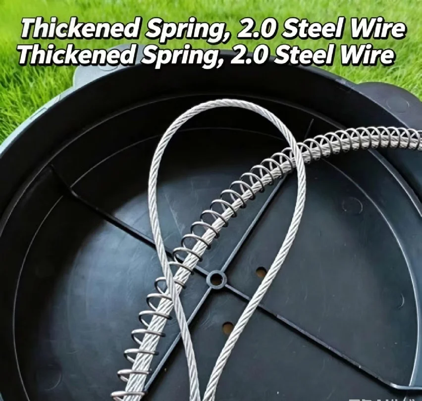 

1PC Double Lock Head Steel Wire Stronger Spring Replacement With Nuts Wire Rope For Wild Boar Trap Fox Trap Rabbit Trap