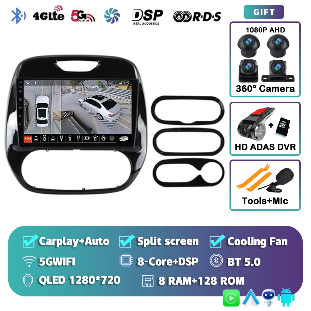 Android 15 Autoradio Voor Renault Kaptur Captur Clio Samsung QM3 2013 2014 2015 2016 Draadloze Carplay multimedia Android Auto 4G