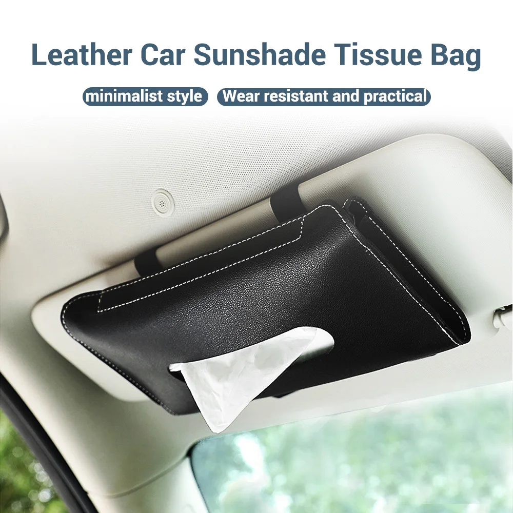 

Автомобильный солнцезащитный козырек, сумка для бумажных полотенец, простой и практичный кожаный салон автомобиля, подвесной ящик для бумаги, ящик для хранения
