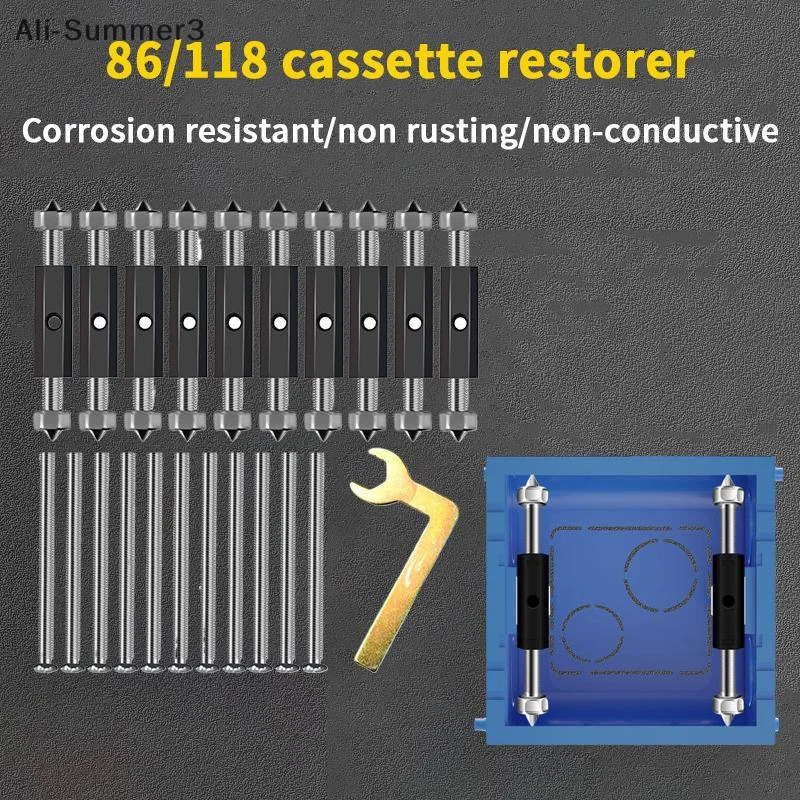 Wall Switch Socket Cassette Restorer Kit Insulate Socket Box Screw Support Rod With Wrench Electrical Repair Accessories