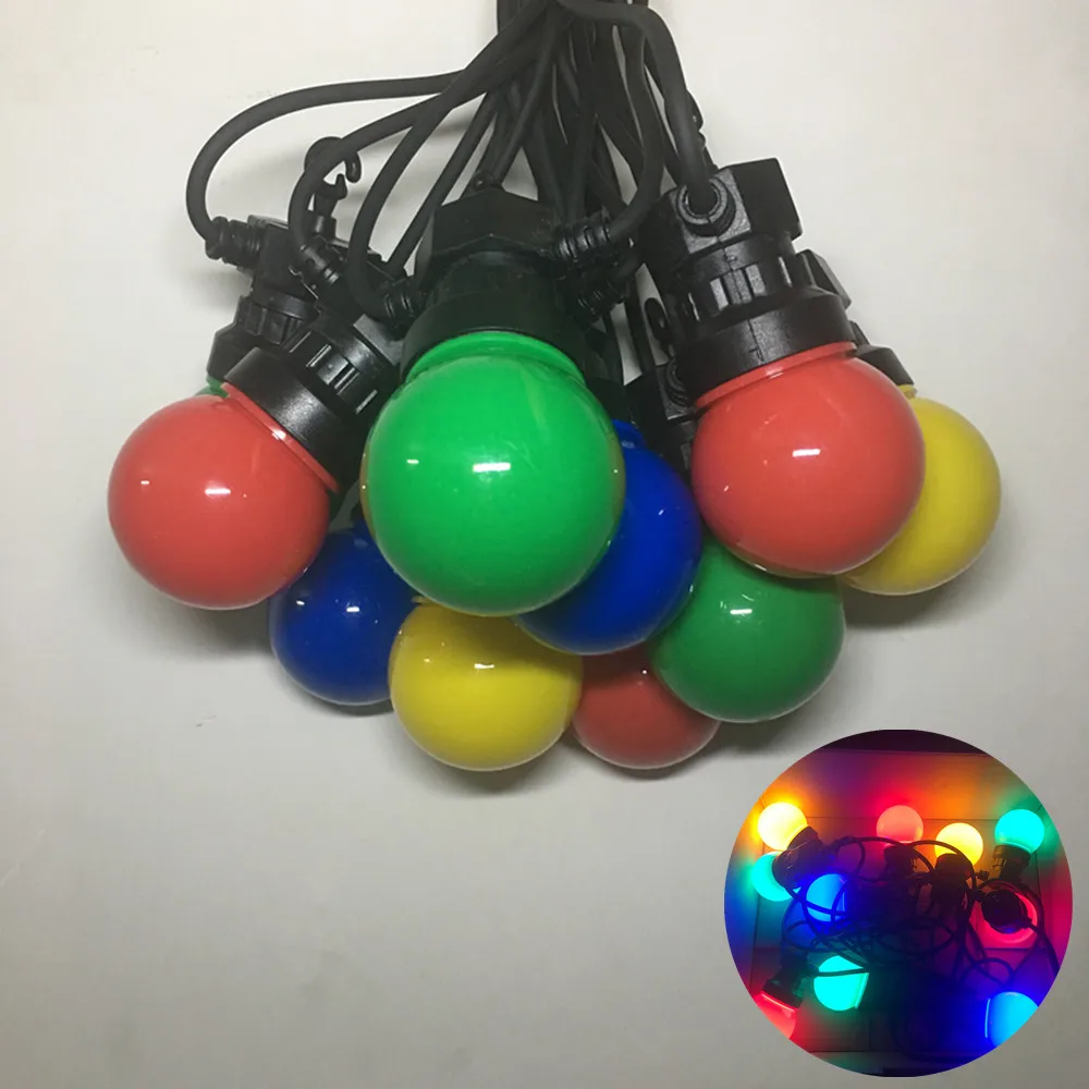 IP65 LED Globe G50 Multicolor Bulb String Connectable Outdoor Colorful Patio Lights For Christmas Tree Holiday