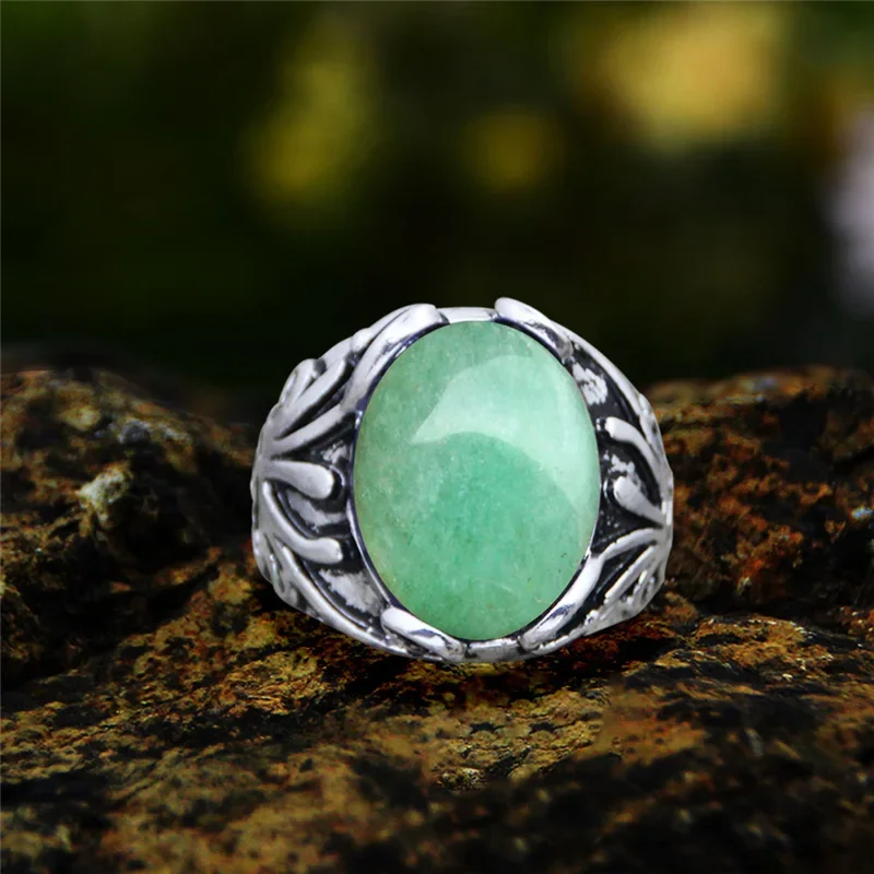 Vintage Natural Stone Jades Rings For Women Real Silver Plated Natural Pink Quartz Ring Fashion Jewelry Free Shipping