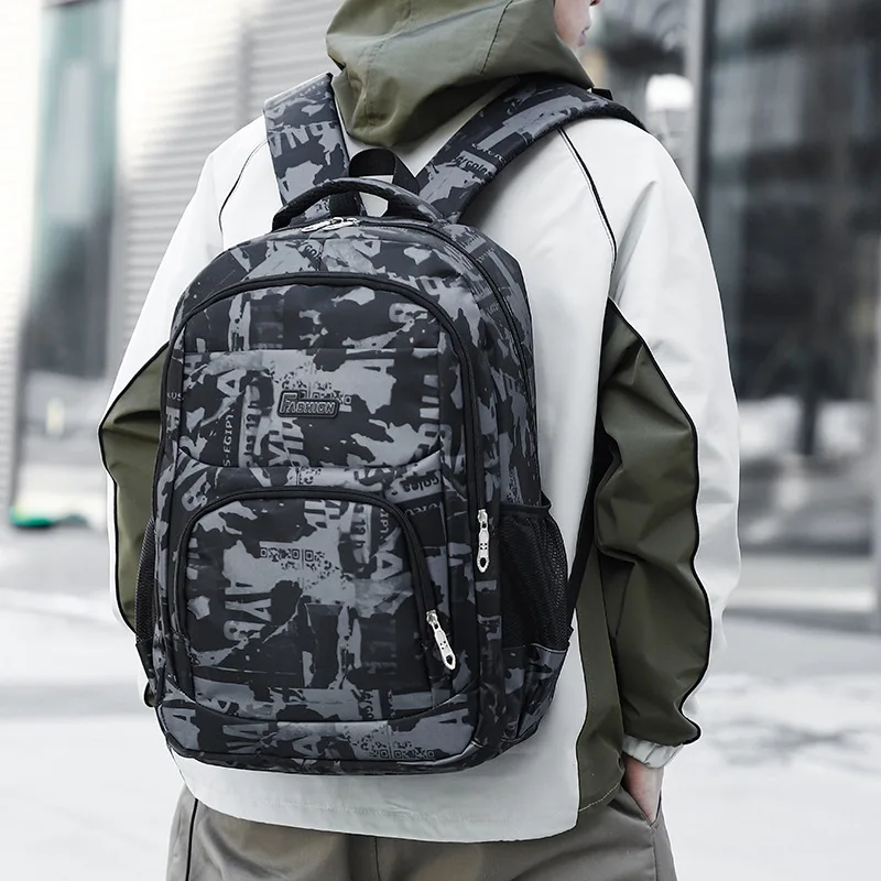 Mochilas escolares de camuflaje para adolescentes, morral de viaje de gran capacidad con estampado, mochila bonita para niños, 2024