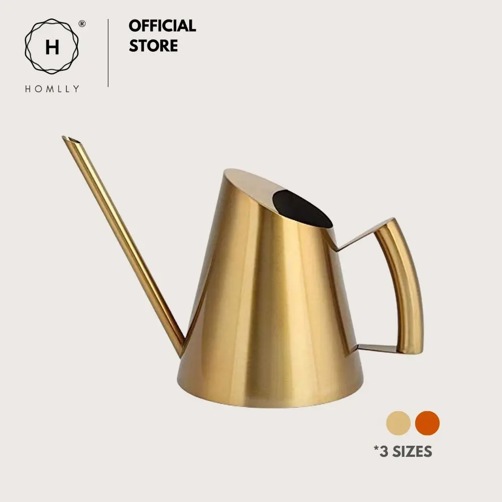 

Homlly Keii Gold Long Spout Stainless Steel Gardening Watering Can Kettle Pot for Indoor Plants and Garden Watering Can Garden