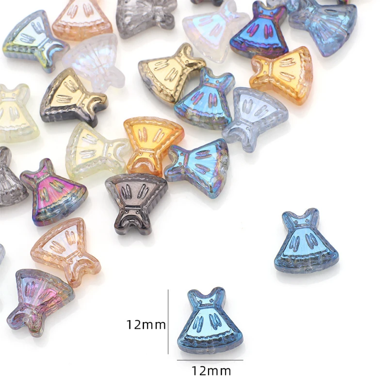 20pcs Pendant Dress Shape Creative Magic Color Scattered Beads DIY Ornament Accessories Earrings Necklace Bracelet Accessories