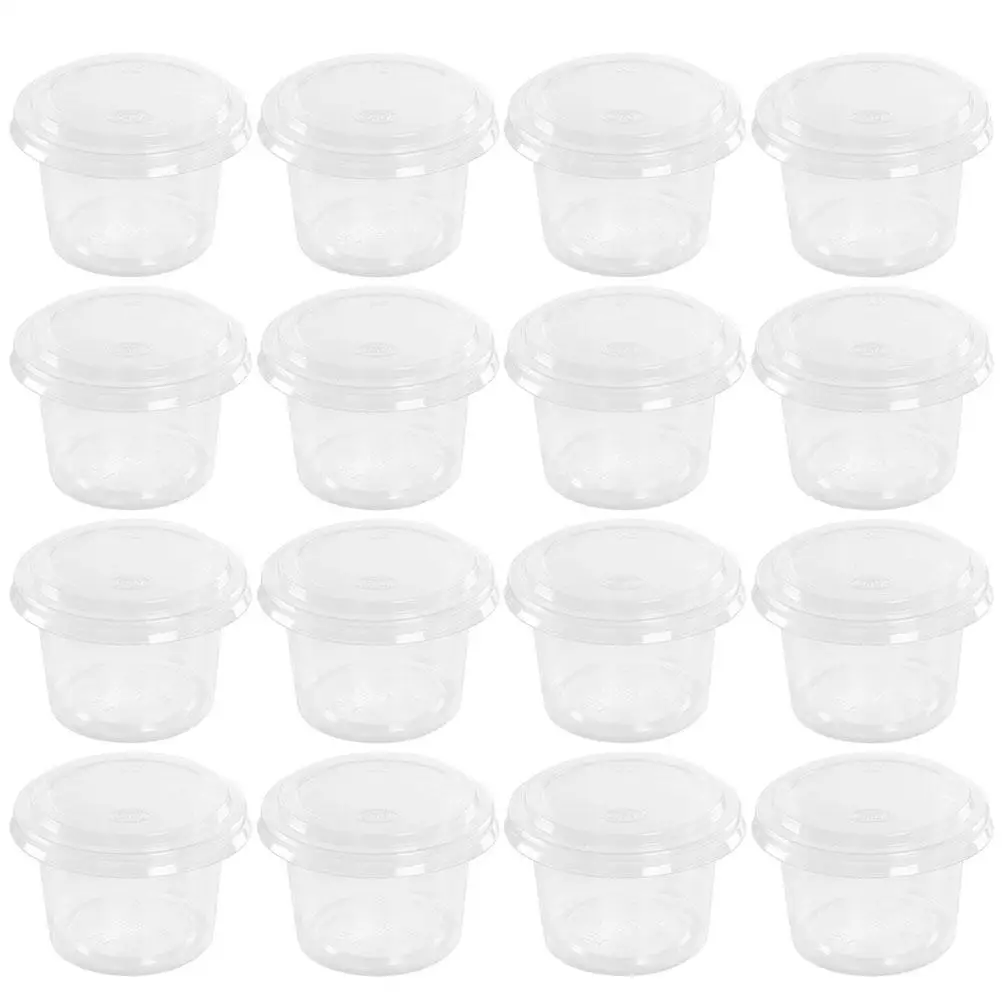 

200 Pcs Sauce Boxes Disposable Plastic Condiment Cups with Lids for Takeaway Dessert Yogurt Reusable Containers Safe Compact